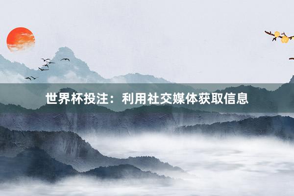 世界杯投注：利用社交媒体获取信息